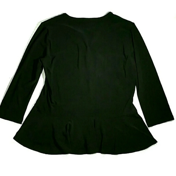 Adrienne Vittadini Small Jersey Peplum Top (B) - Picture 3 of 8